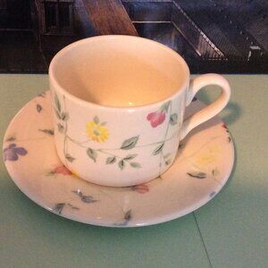 Woods & Sons Fine Tableware England Floral 4oz Tea Espress Cup & Saucer Set